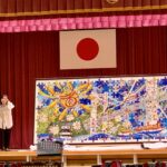 パズルアート合作品お披露目・除幕式/尾道市立因島南小学校